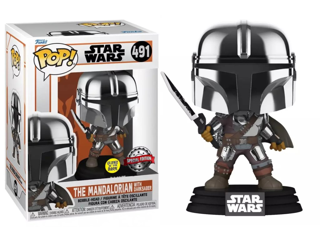 Funko POP! 491 Star Wars - The Mandalorian With Darksaber GITD Special Edition