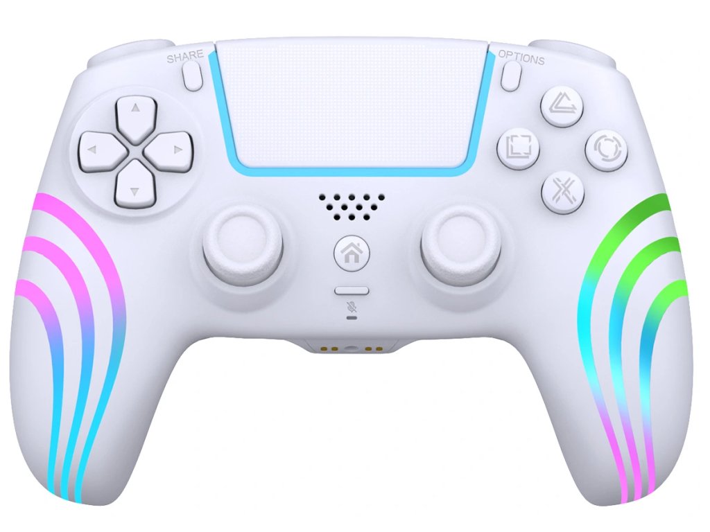 Bezdrátový RGB ovladač pro PS4/PC bílý