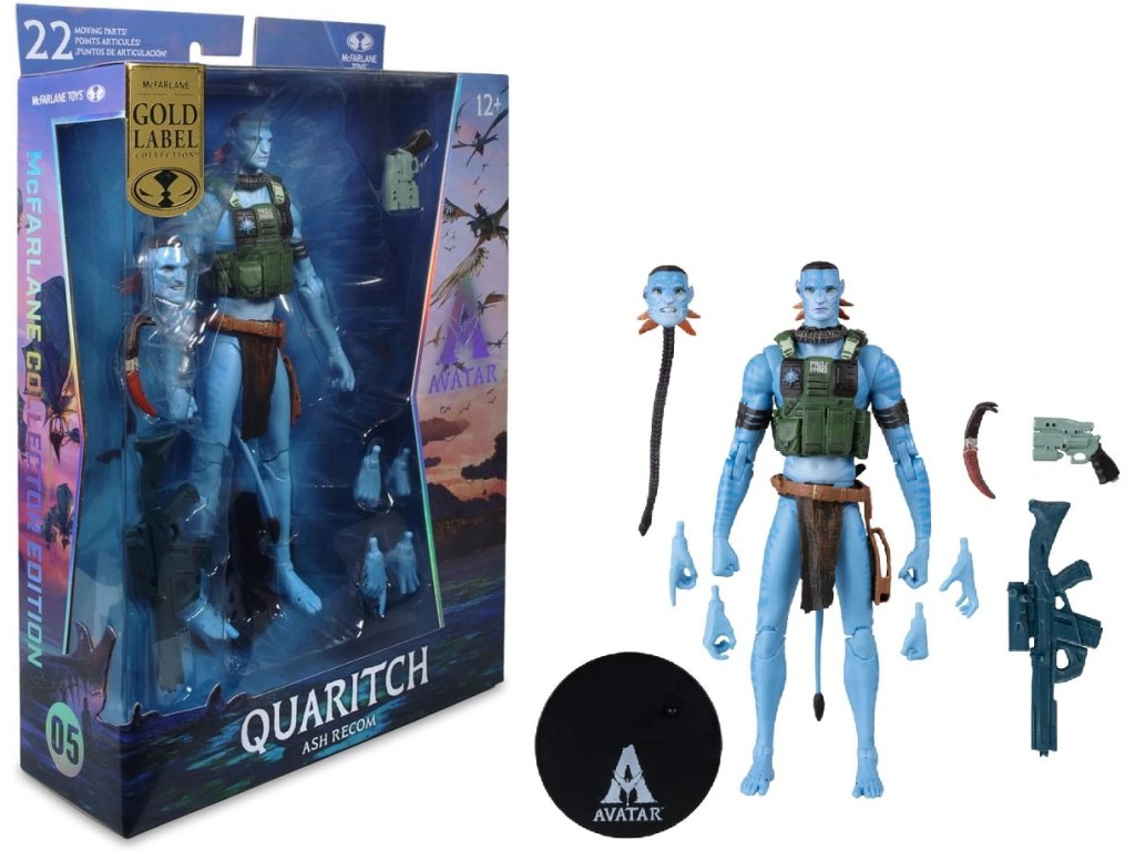 Akční figurka Avatar: Fire and Ash - Quaritch (Ash Recom) (Gold Label) 18 cm