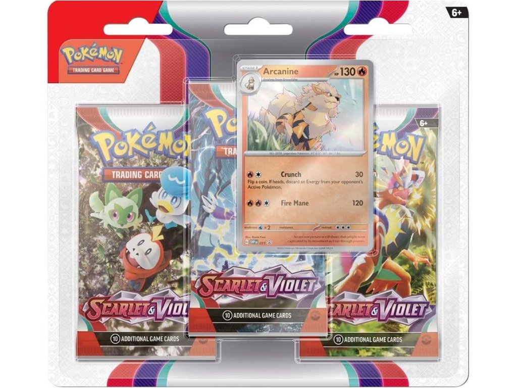 Pokémon TCG: Scarlet & Violet 3-Pack Blister - Arcanine