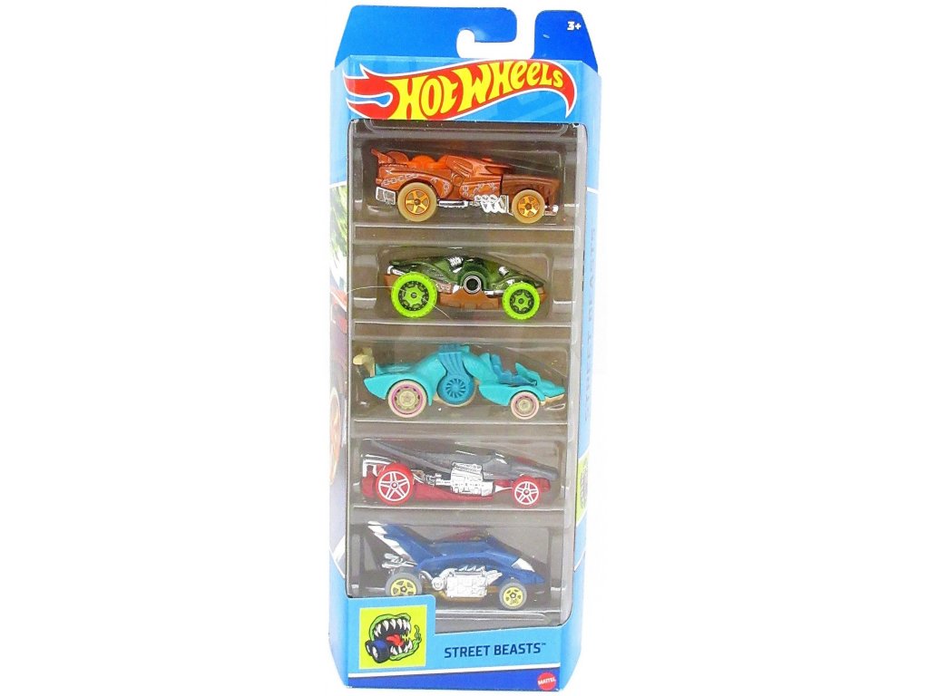 Hot Wheels Autíčka 5 ks - Street Beasts