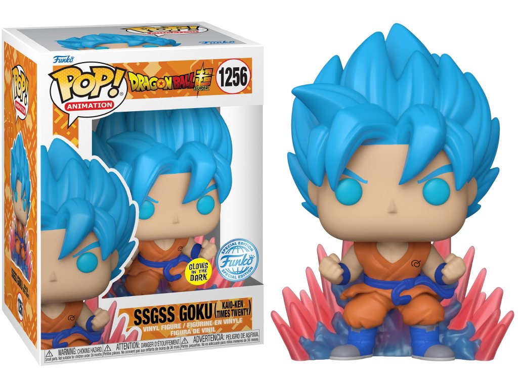 Funko POP! 1256 Animation: Dragon Ball Super - SSGSS Goku (Kaio-Ken Times Twenty) GITD Special Edition