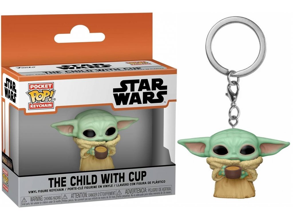 Funko Pocket POP! Klíčenka The Mandalorian - The Child with Cup