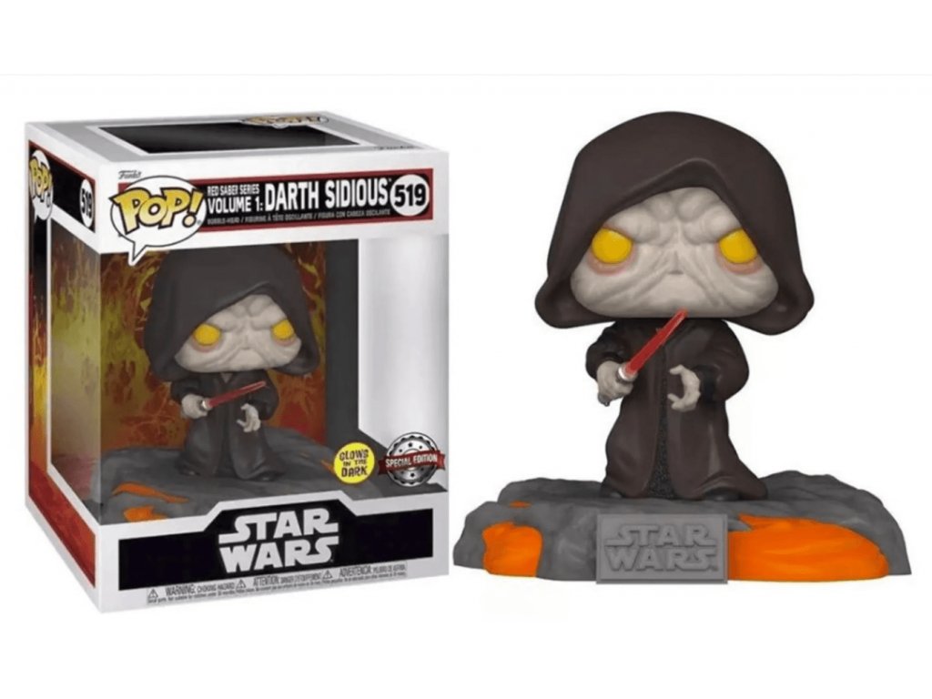 Funko POP! 519 Star Wars: Red Saber Series Vol. 1 - Darth Sidious Special Edition GITD