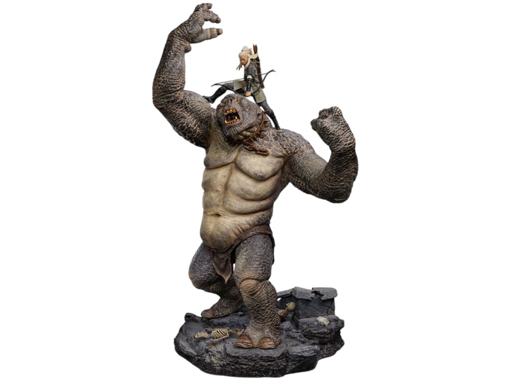 Soška The Lord Of The Rings Deluxe - Cave Troll and Legolas 72 cm