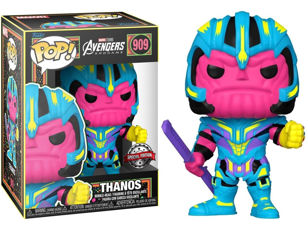Funko POP! 909 Marvel Avengers Endgame - Thanos BLKLT Special Edition