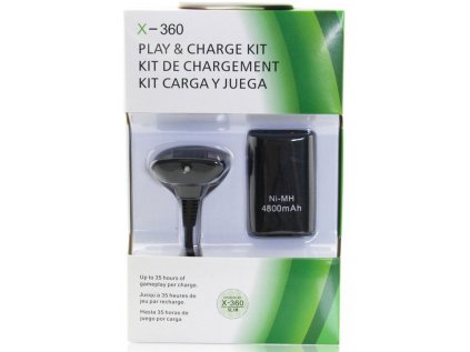 Nabíjecí akumulátor Xbox 360 4800mAh + USB napájení černá