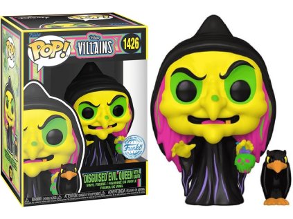 Funko POP! 1426 Disney Villains - Disguised Evil Queen with Raven BLKLT Special Edition