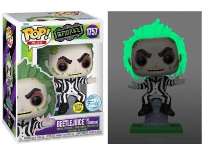 Funko POP! 1757 Plus: Beetlejuice - Beetlejuice On Tombstone GITD Special Edition