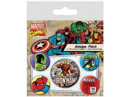 Sada placek Marvel Comics - Iron Man, 5 ks