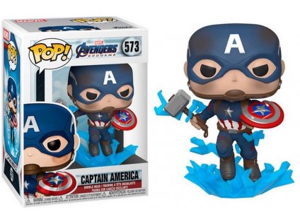 Funko POP! 573 Marvel: Avengers Endgame - Captain America with Broken Shield and Mjolnir