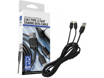 Nabíjecí USB-C kabel 2v1 k ovladači černý 2 m