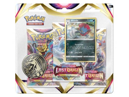 Karty Pokémon TCG: Sword & Shield Lost Origin 3-Pack Blister - Weavile