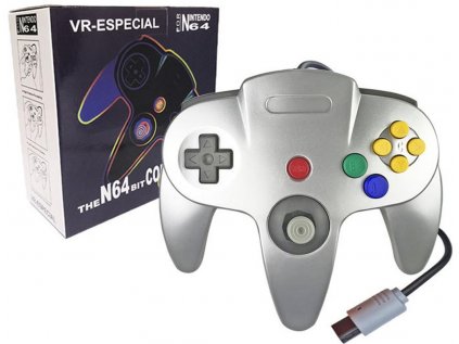 Drátový Ovladač pro Nintendo 64 stříbrný