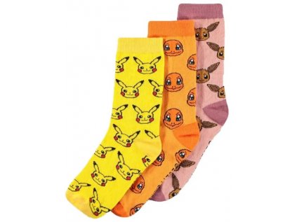 Ponožky Pokémon - Crew Socks 3-Pack (35-38)