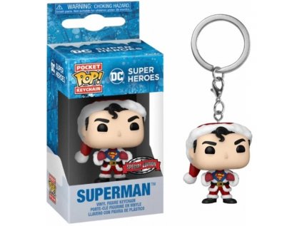 Funko Pocket POP! Klíčenka DC Superheroes - Holiday Superman Special Edition