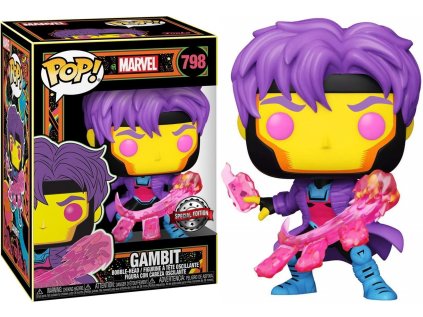 Funko POP! 798 Marvel: X-Men Classic - Gambit BLKLT Special Edition