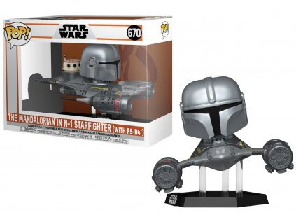 Funko POP! 670 Rides: Star Wars: The Mandalorian - The Mandalorian in N-1 Starfighter (with R5-D4)
