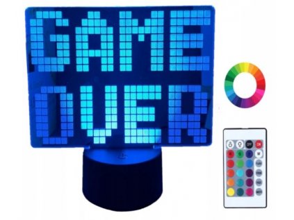 Game Over 3D LED lampa