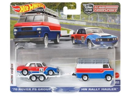 Hot Wheels Premium Car Culture Team Transport - 70 Rover P6 Group 2 HW Rally Hauler