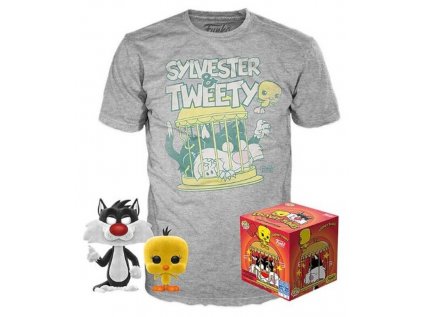 Funko POP! & Tee Box: Looney Tunes - Sylvester & Tweety Flocked Special Edition(M)