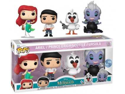 Funko POP! 4-Pack The Little Mermaid - Ariel / Prince Eric / Scuttle / Ursula Special Diamond Collection
