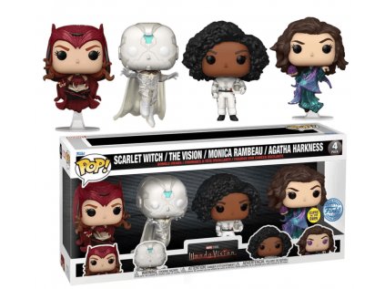 Funko POP! 4-Pack Marvel WandaVision - Scarlet Witch / The Vision / Monica Rambeau / Agatha Harkness GITD Special Edition