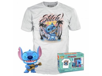 Funko POP! & Tee Box: Disney Lilo & Stitch - Ukulele Stitch Flocked Special Edition (L)