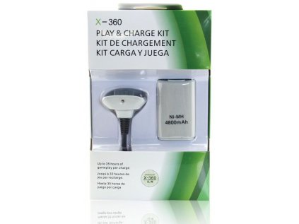 Nabíjecí akumulátor Xbox 360 4800mAh + USB napájení bílá