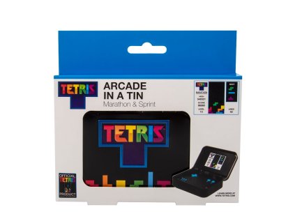 Herní konzole Tetris v plechovce