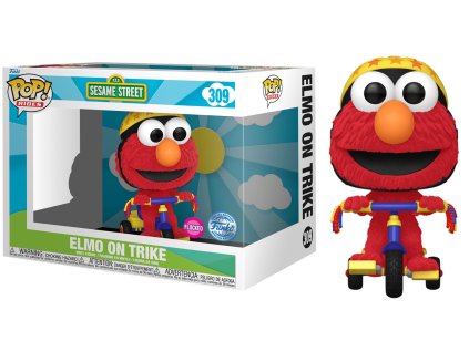 Funko POP! 309 Rides: 123 Sesame Street - Elmo on Trike Flocked Special Edition