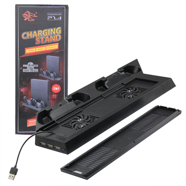 Vertikální nabíjecí USB stojan s chlazením PS4 a PS4 Slim