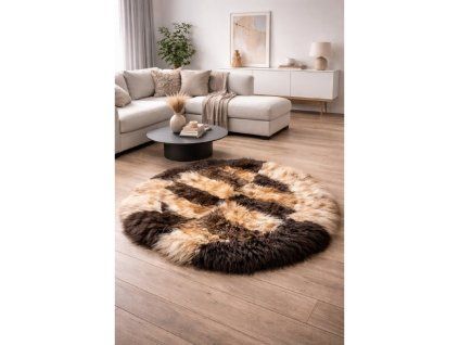 Donker rond vloerkleed