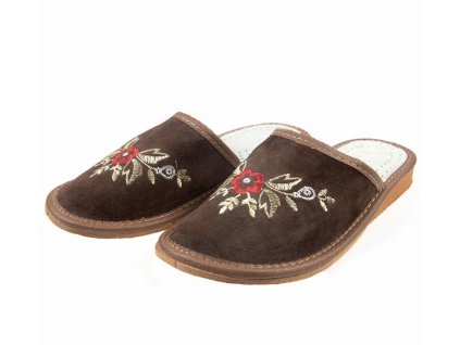 Dámske papuče hnedé nezateplené