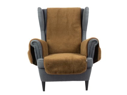 Stoelhoes van schapenvacht bruin