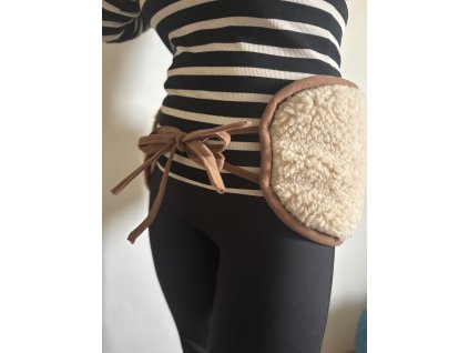 Ľadvinový pás z ovčej vlny hnedý