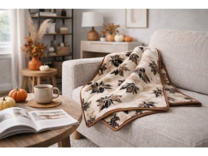 Lichte deken van schapenwol blad