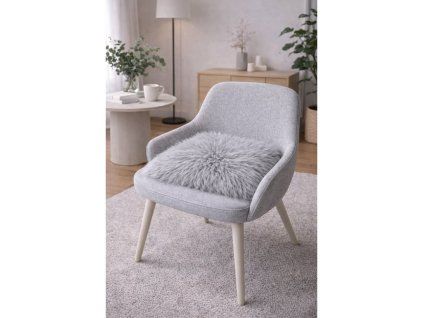 Zitkussen van schapenvacht grijs