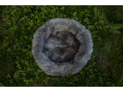 Schapenvachtmand grijs 60 cm