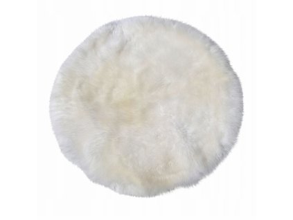 Rond schapenvacht vloerkleed wit