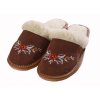 Damespantoffels van schapenwol – bruin