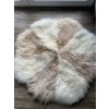 Beige-wit rond vloerkleed
