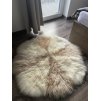 Beige-wit rond vloerkleed