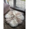 Beige-wit rond vloerkleed
