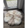 Beige-wit rond vloerkleed