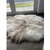 Beige-wit rond vloerkleed