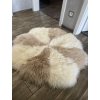 Beige-wit rond vloerkleed