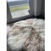 Beige-wit rond vloerkleed