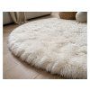 Rond schapenvacht vloerkleed wit