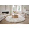 Rond schapenvacht vloerkleed wit